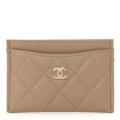 Chanel Caviar Quilted Card Holder Dark Beige 1 of 9