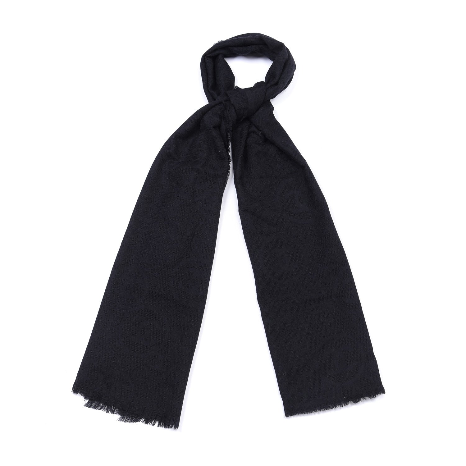 Chanel Cashmere CC Logo Scarf Black 1 of 5