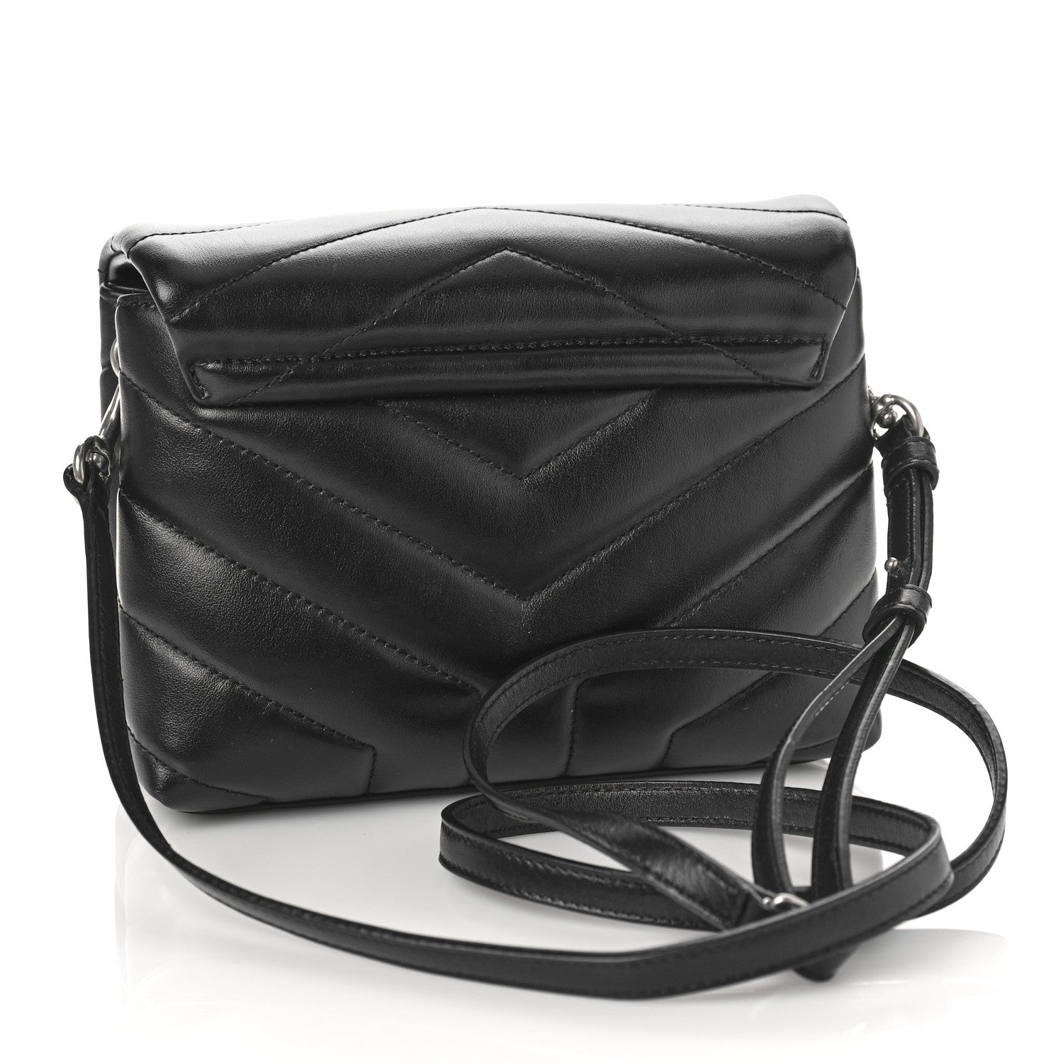 Saint Laurent Calfskin Y Quilted Monogram Toy Loulou Crossbody Bag Black 2 of 8