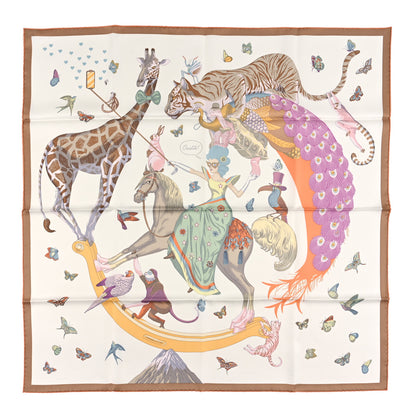 Hermes Silk Hermes Story Scarf 90 White Beige Multicolor 1 of 3