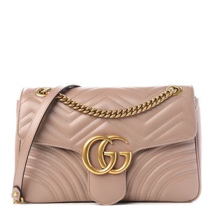 Gucci Calfskin Matelasse Medium GG Marmont Shoulder Bag Porcelain Rose 1 of 9