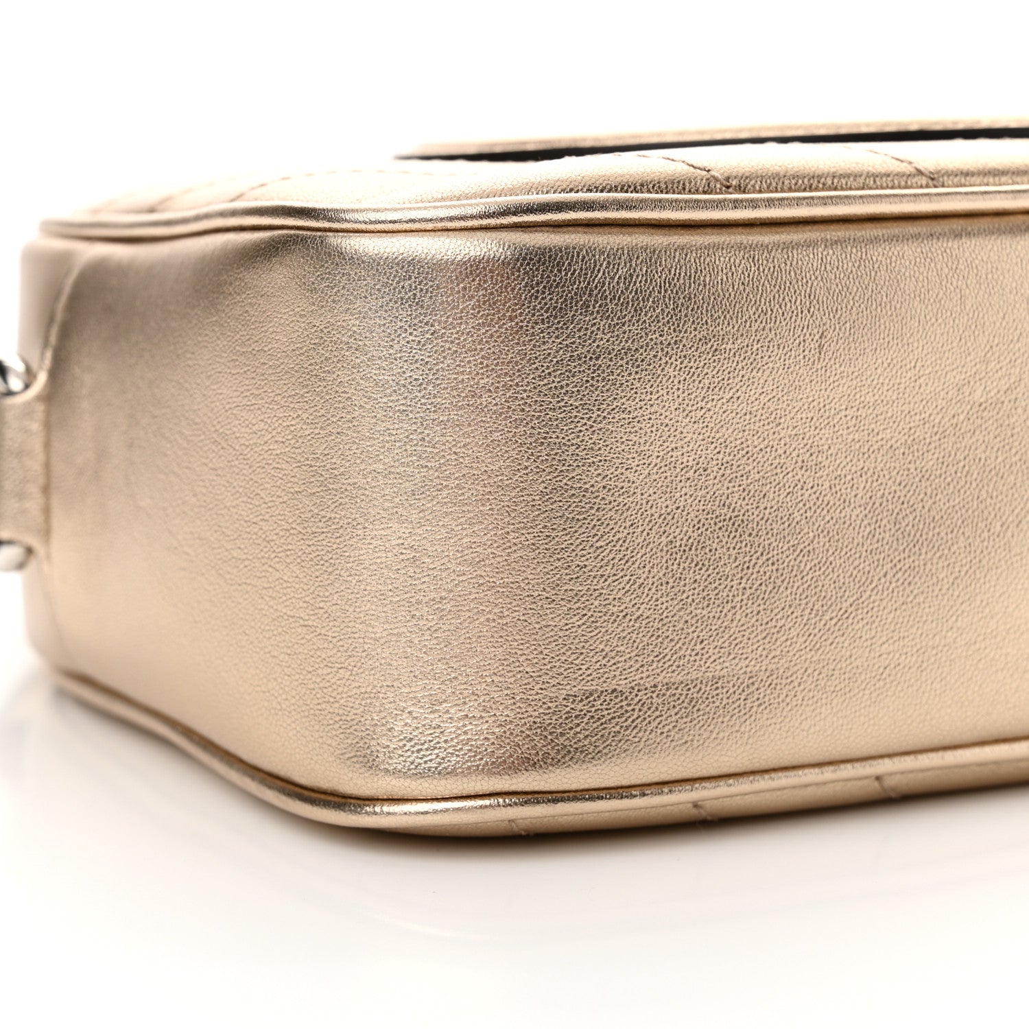 Gucci Metallic Sakai Be Green Calfskin Diagonal Stitched Small Blondie Shoulder Bag Gold 9 of 10