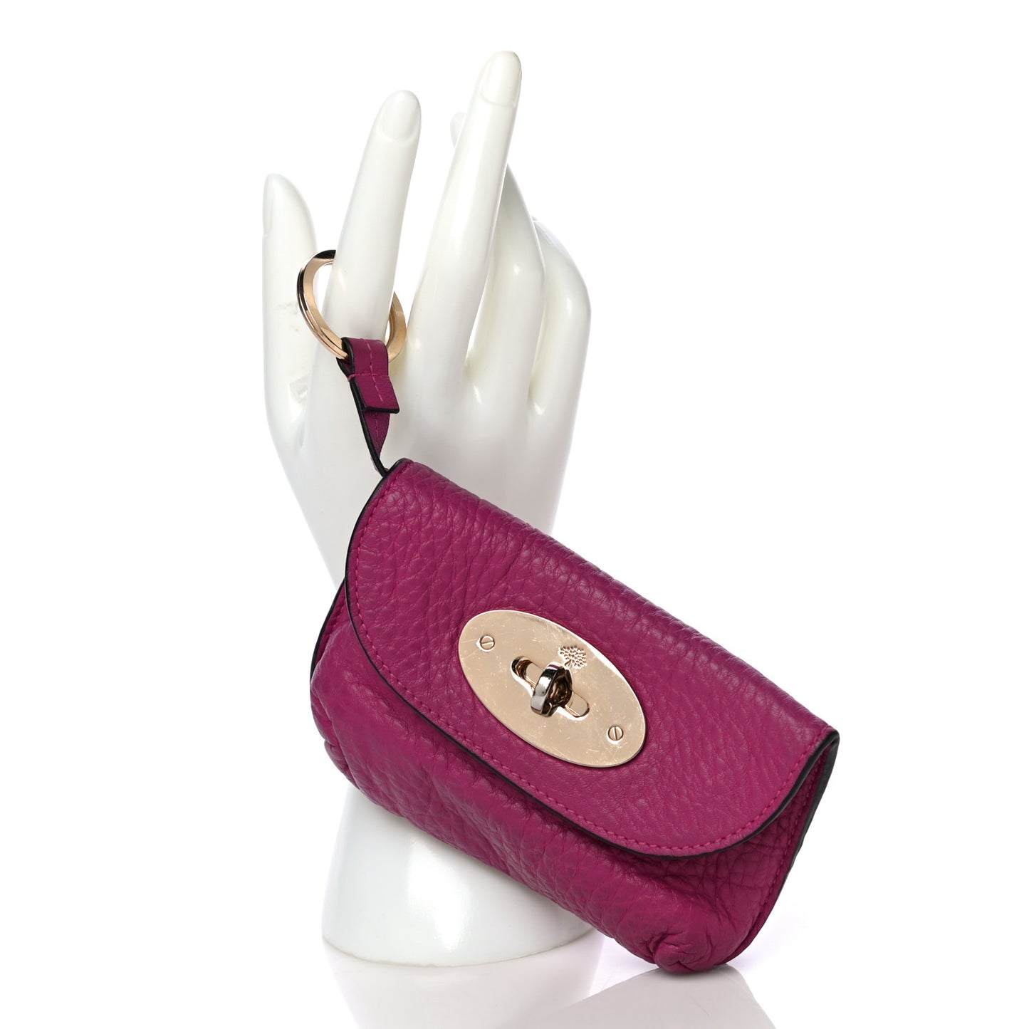 Grained Calfskin Darley Key Pouch Violet