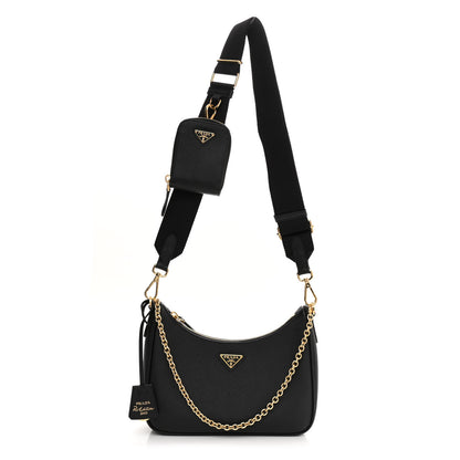 Prada Saffiano Lux Re-Edition 2005 Shoulder Bag Black 1 of 10