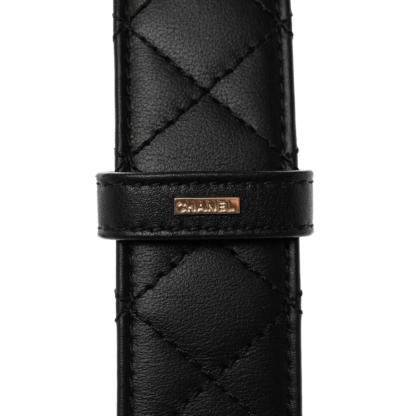Lambskin Quilted CC Chain Belt 75 30 Black