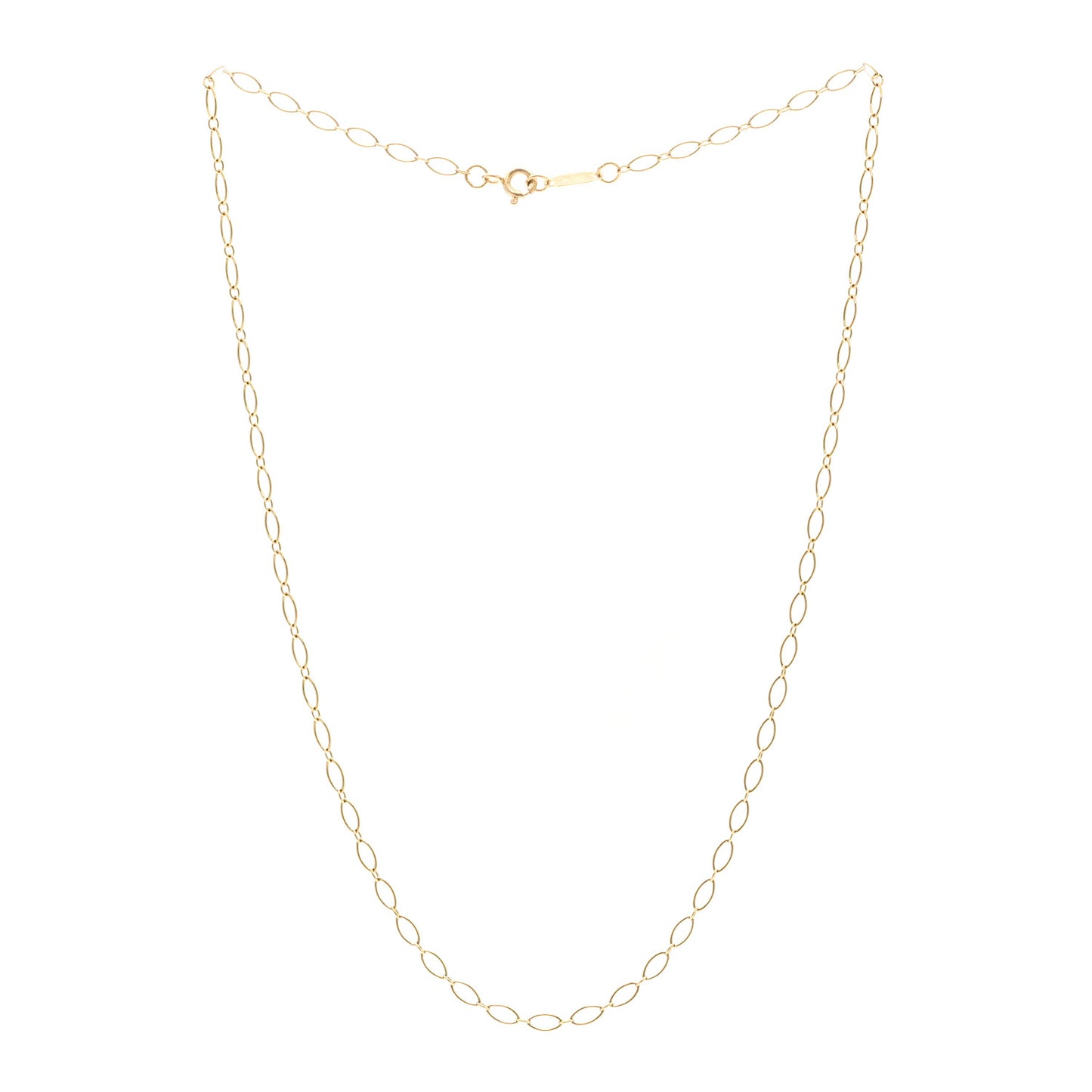 18K Yellow Gold Oval Link Chain Necklace 16"
