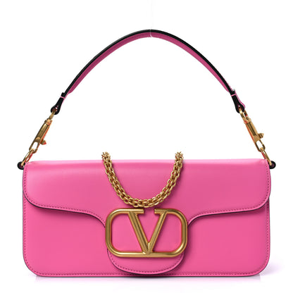 Valentino Garavani Calfskin Vlogo Loco Shoulder Bag Feminine Pink 1 of 10