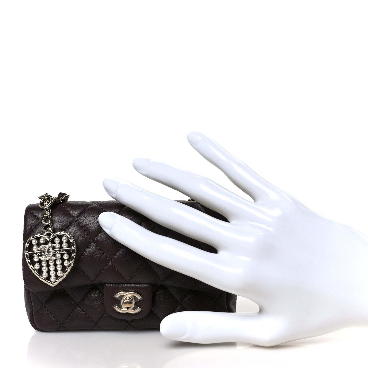 Chanel Lambskin Quilted Mini Double Flap With Hook Dark Brown 2 of 12