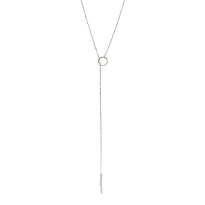 Gucci 18K White Gold Diamond Link to Love Lariat Necklace 1 of 4