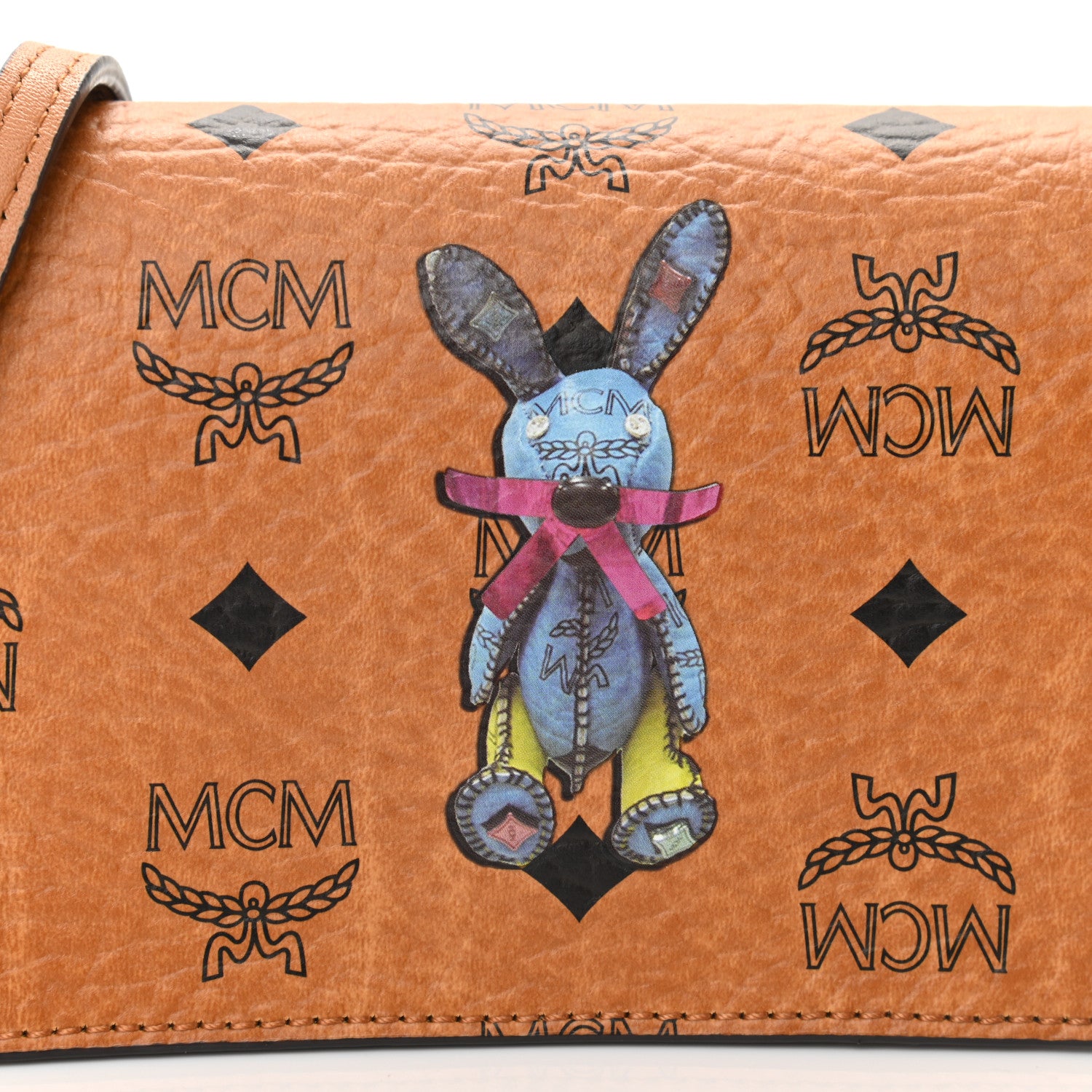 MCM Visetos Mini Rabbit Crossbody Bag Cognac 8 of 8