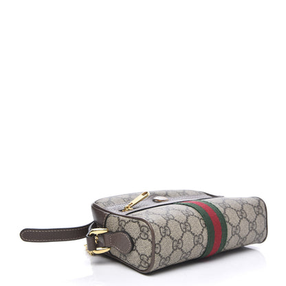Gucci GG Supreme Monogram Web Mini Ophidia Shoulder Bag Brown 3 of 9