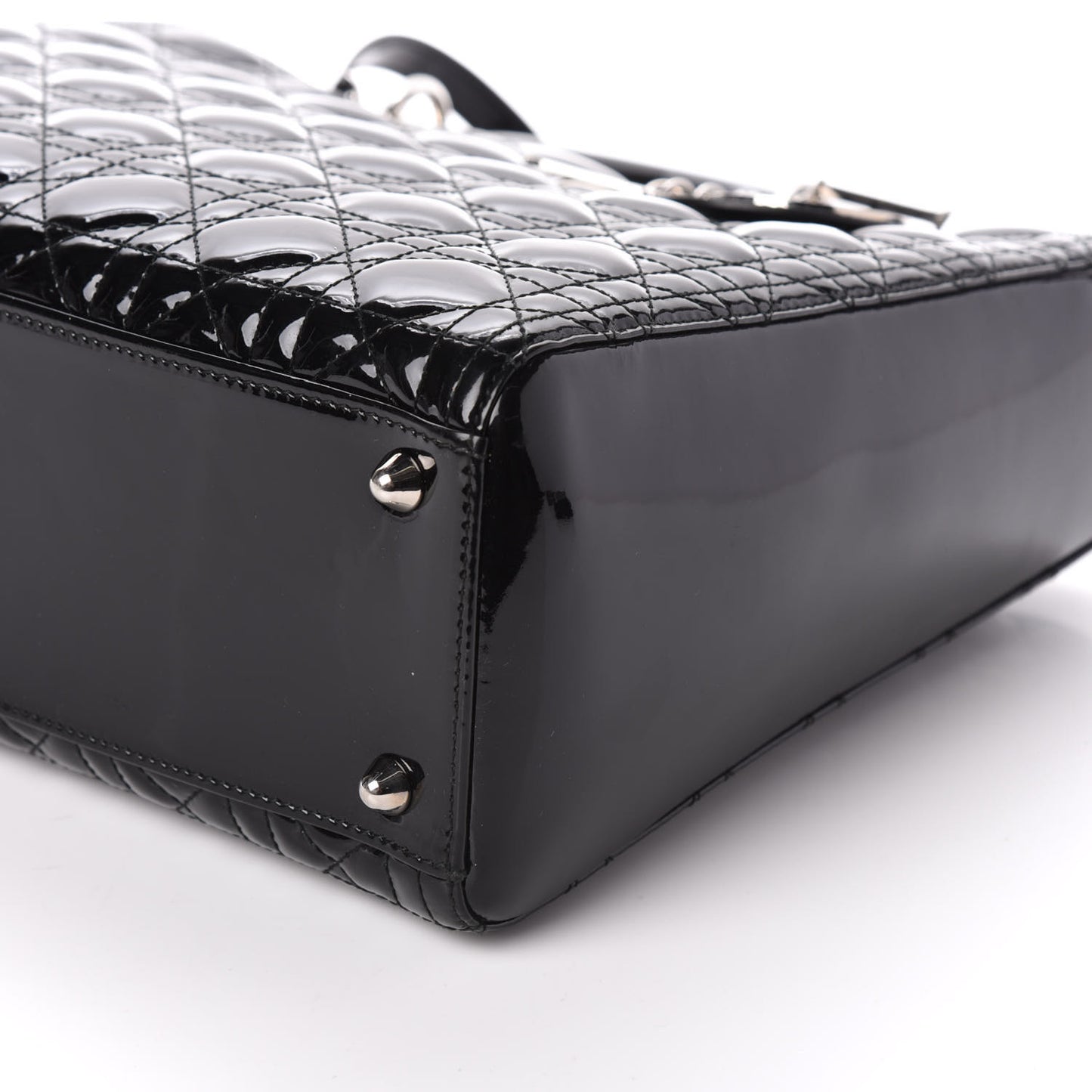 Patent Cannage Large Lady Dior Black