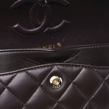 Chanel Lambskin Quilted Small Double Flap Dark Brown 14 of 14