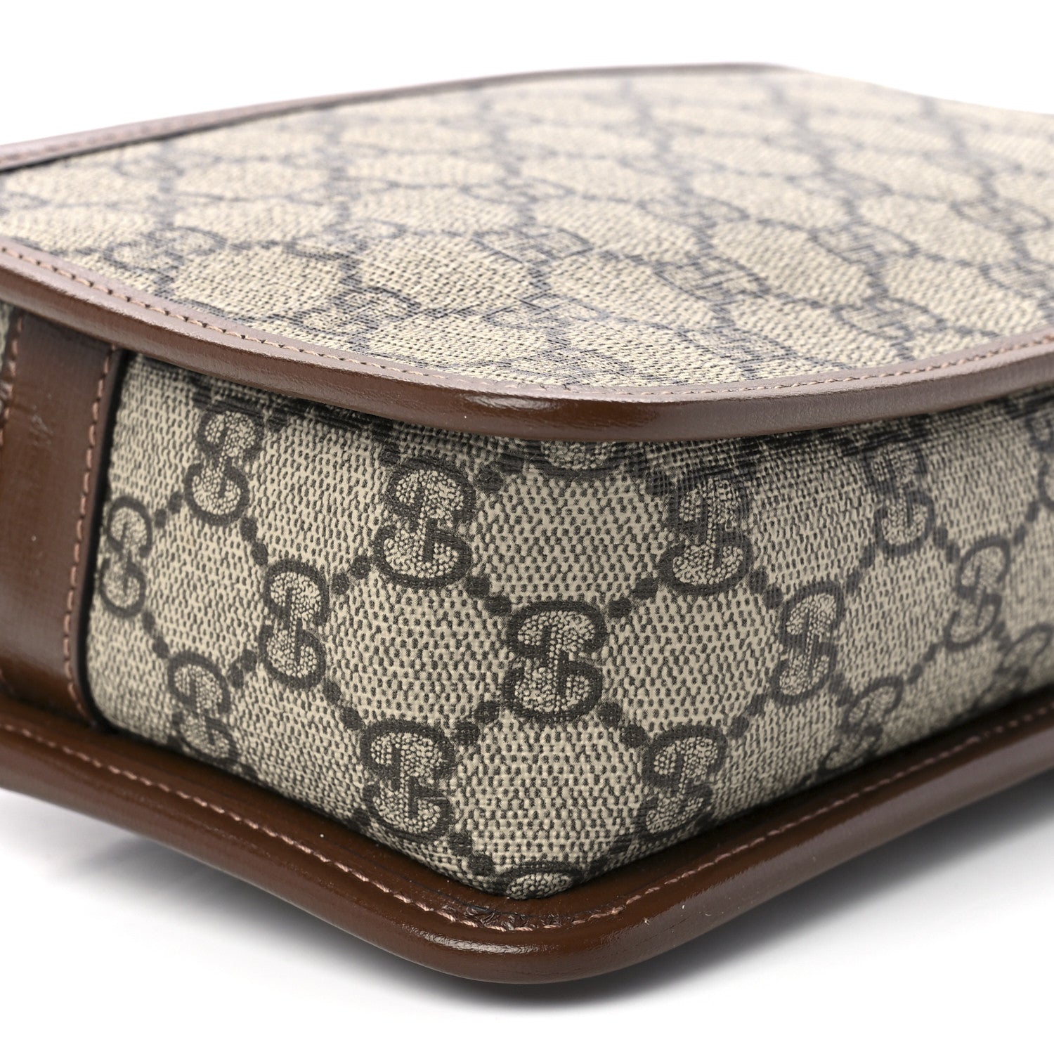 Gucci GG Supreme Monogram Azalea Calfskin Mini Retro Interlocking G Shoulder Bag Beige Ebony Brown Sugar 10 of 11