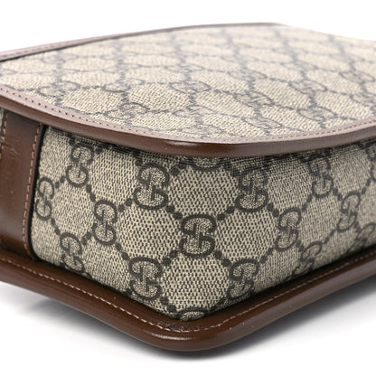 Gucci GG Supreme Monogram Azalea Calfskin Mini Retro Interlocking G Shoulder Bag Beige Ebony Brown Sugar 10 of 11
