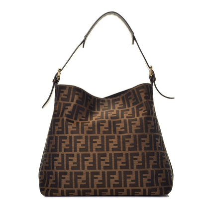 Fendi Zucca Vitello Artic Small Hobo Tobacco Castagna 1 of 8
