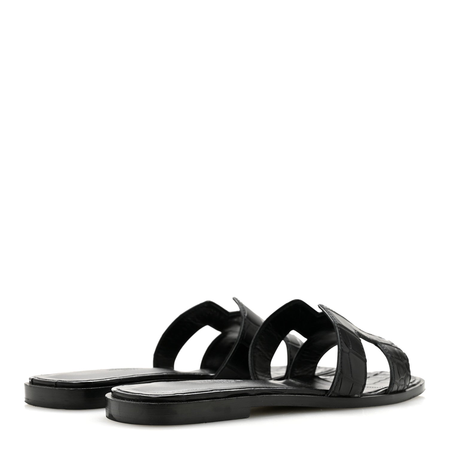 Hermes Matte Alligator Oran Sandals 36.5 Black 5 of 11