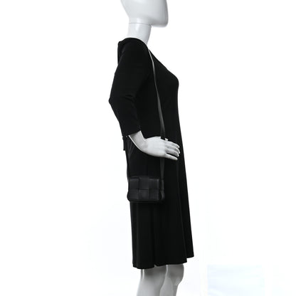 Bottega Veneta Lambskin Maxi Intrecciato Extra Mini Cassette Crossbody Bag Black 2 of 8
