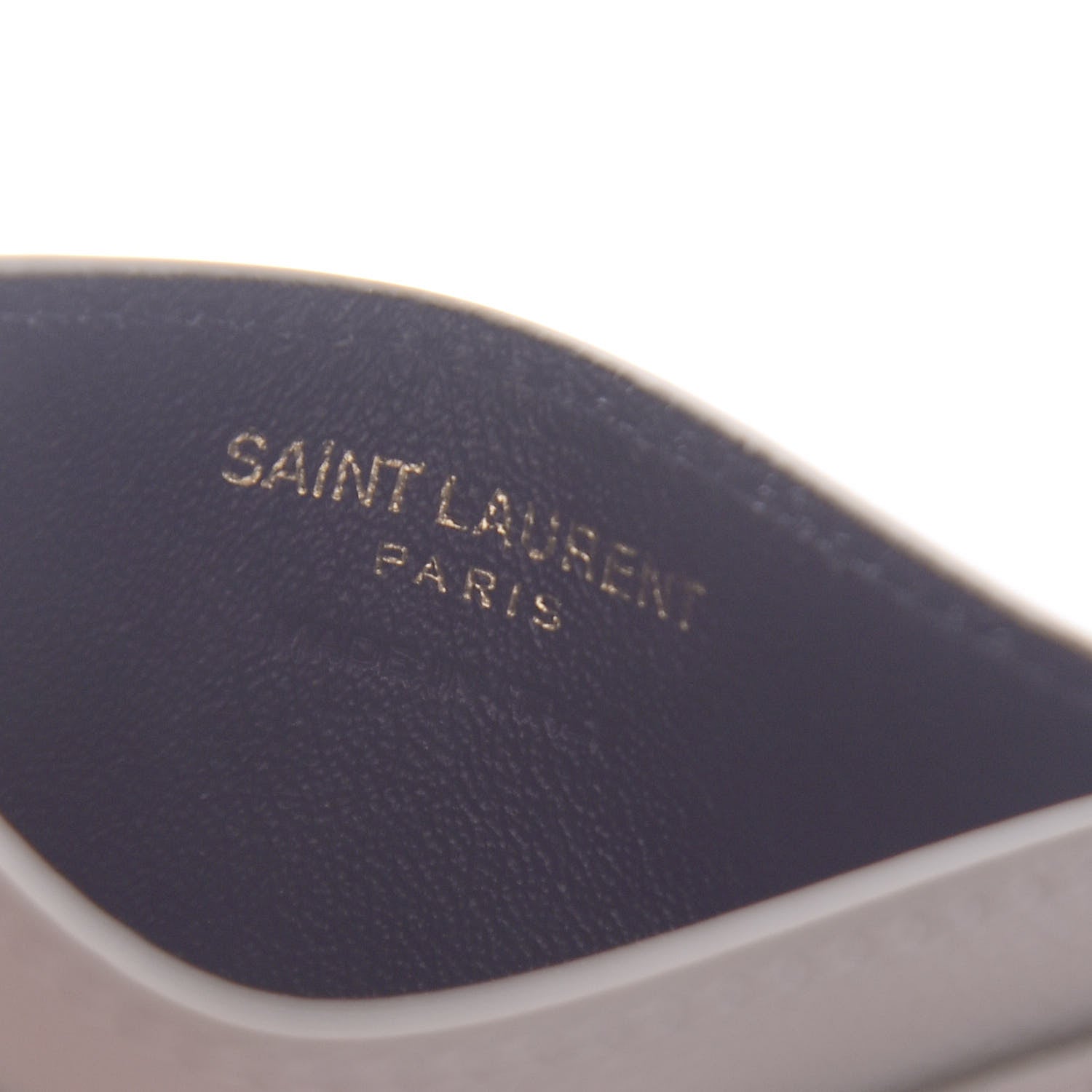 Saint Laurent Grain De Poudre Matelasse Chevron Monogram Credit Card Case Crema Soft 6 of 9