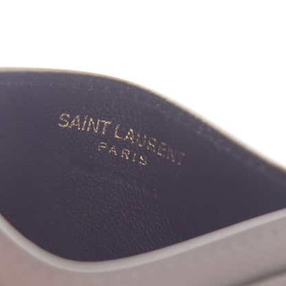 Saint Laurent Grain De Poudre Matelasse Chevron Monogram Credit Card Case Crema Soft 6 of 9