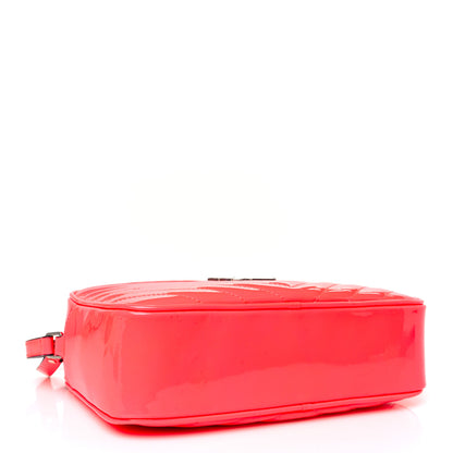Saint Laurent Patent Calfskin Matelasse Monogram Lou Camera Bag Neon Pink 4 of 9