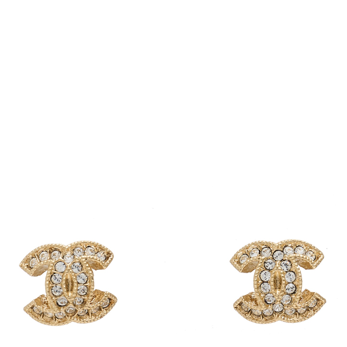 Crystal Mini CC Earrings Gold