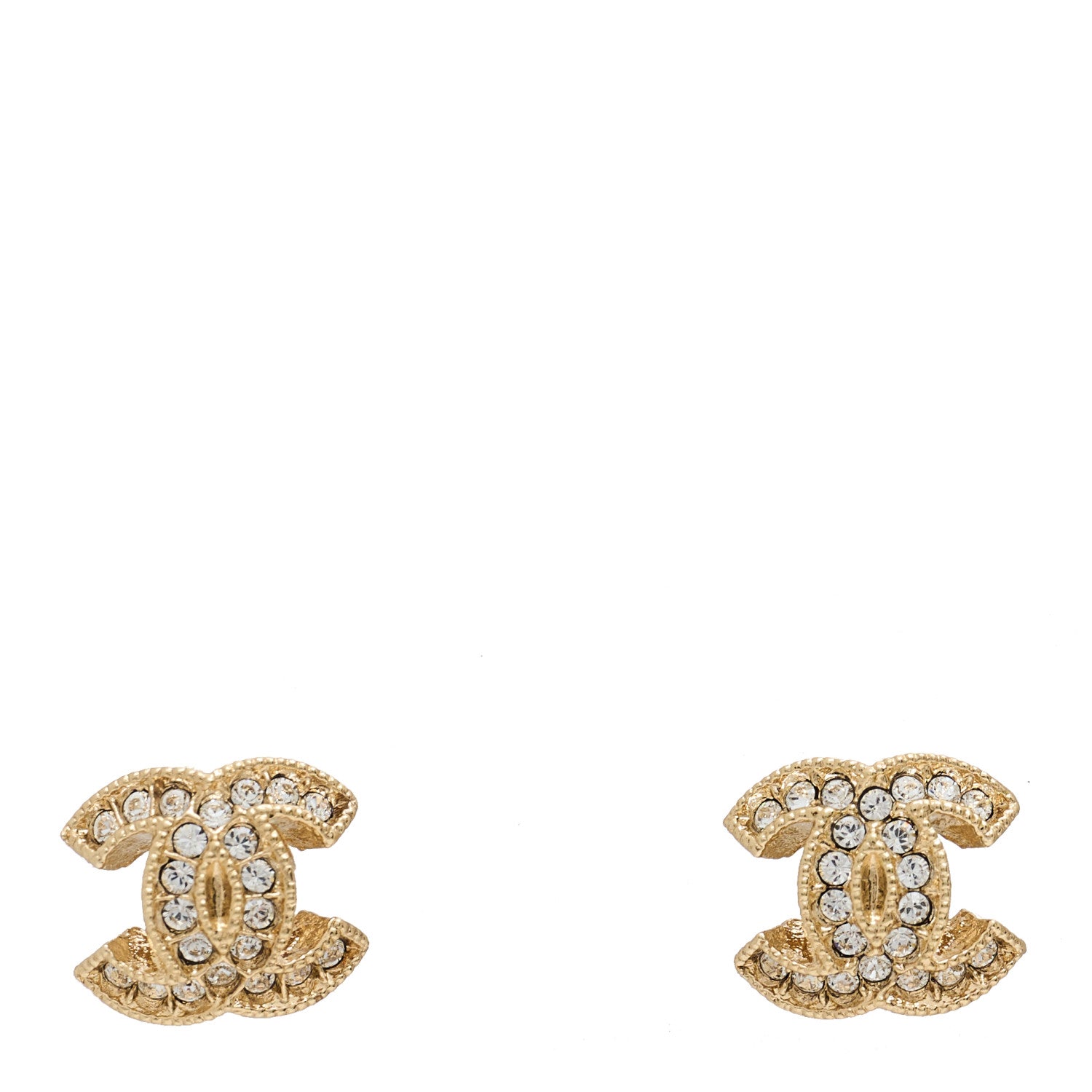 Chanel Crystal Mini CC Earrings Gold 1 of 5