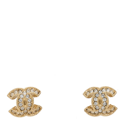 Chanel Crystal Mini CC Earrings Gold 1 of 5