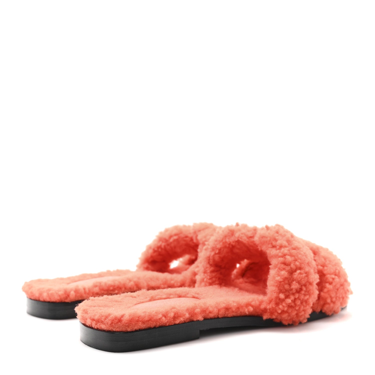 Hermes Woolskin Oran Sandals 36.5 Orange 5 of 8