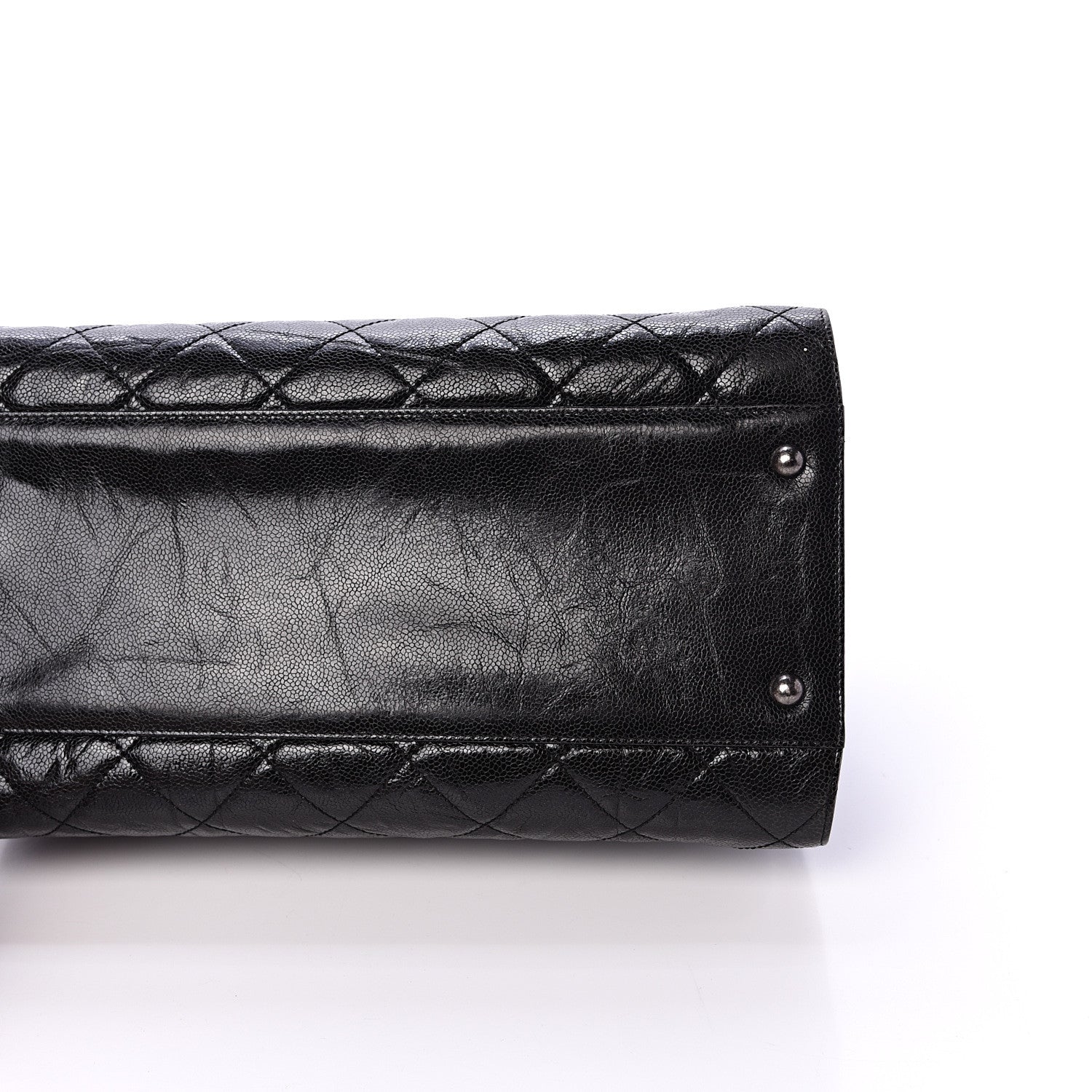 Chanel Crumpled Grained Calfskin Quilted CC Crave Tote Black 10 of 12