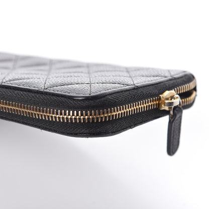 Chanel Caviar Quilted Large Gusset Zip Around Wallet Black 12 of 12