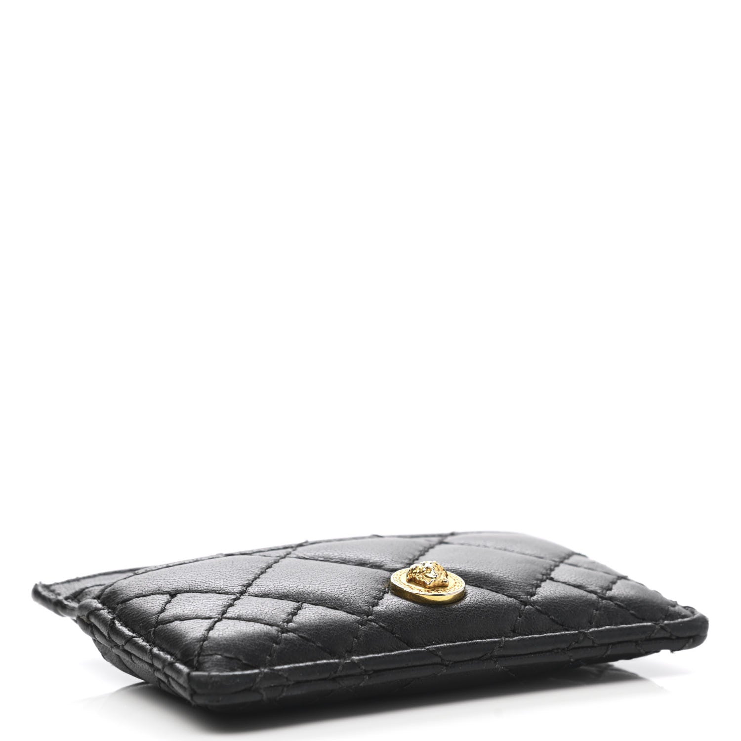 Versace Calfskin Quilted Medusa Card Holder Black 4 of 8