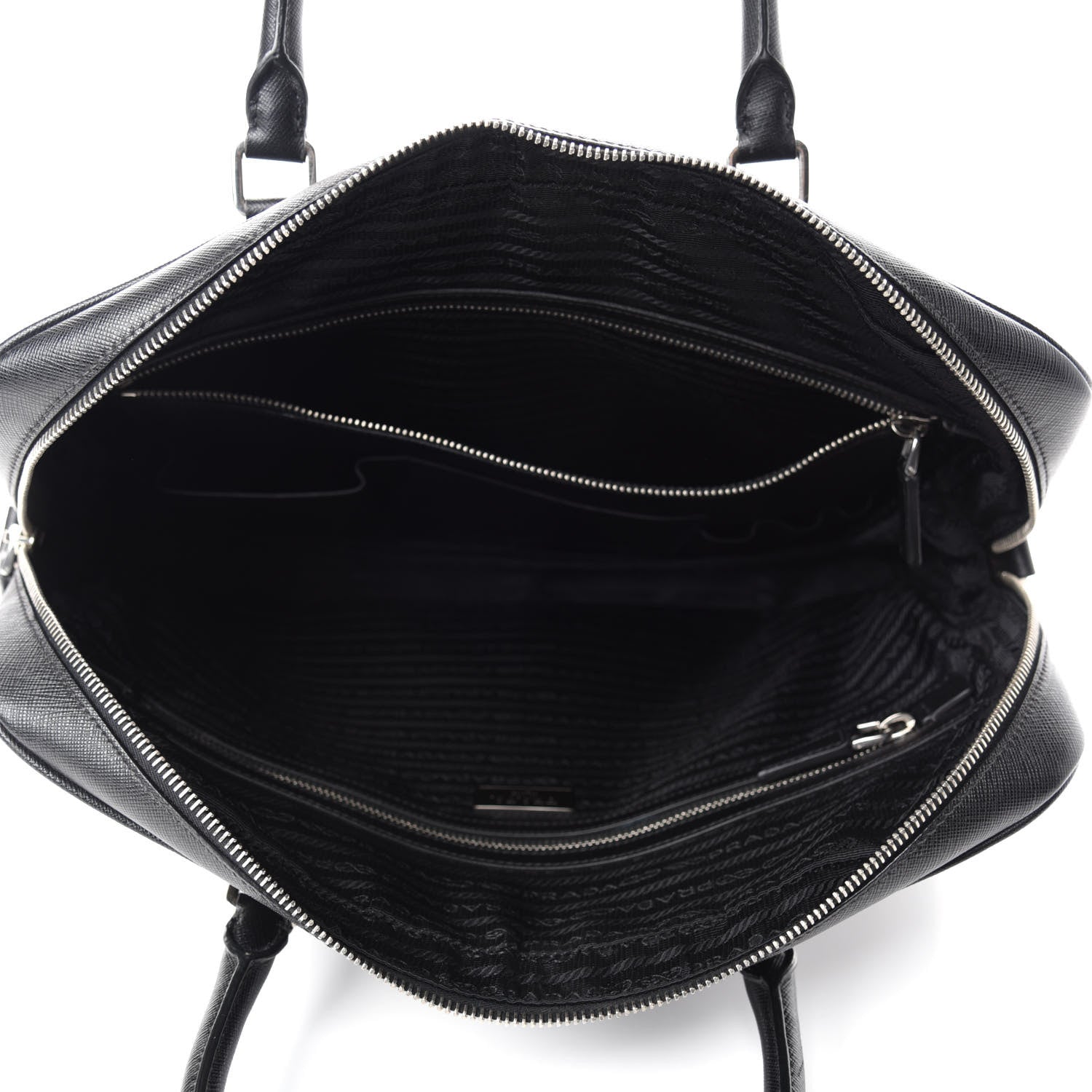 Prada Saffiano Travel Briefcase Black 5 of 12