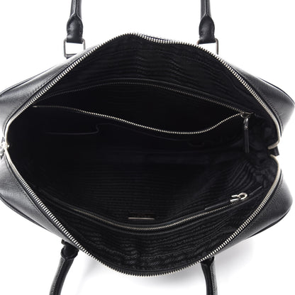 Prada Saffiano Travel Briefcase Black 5 of 12