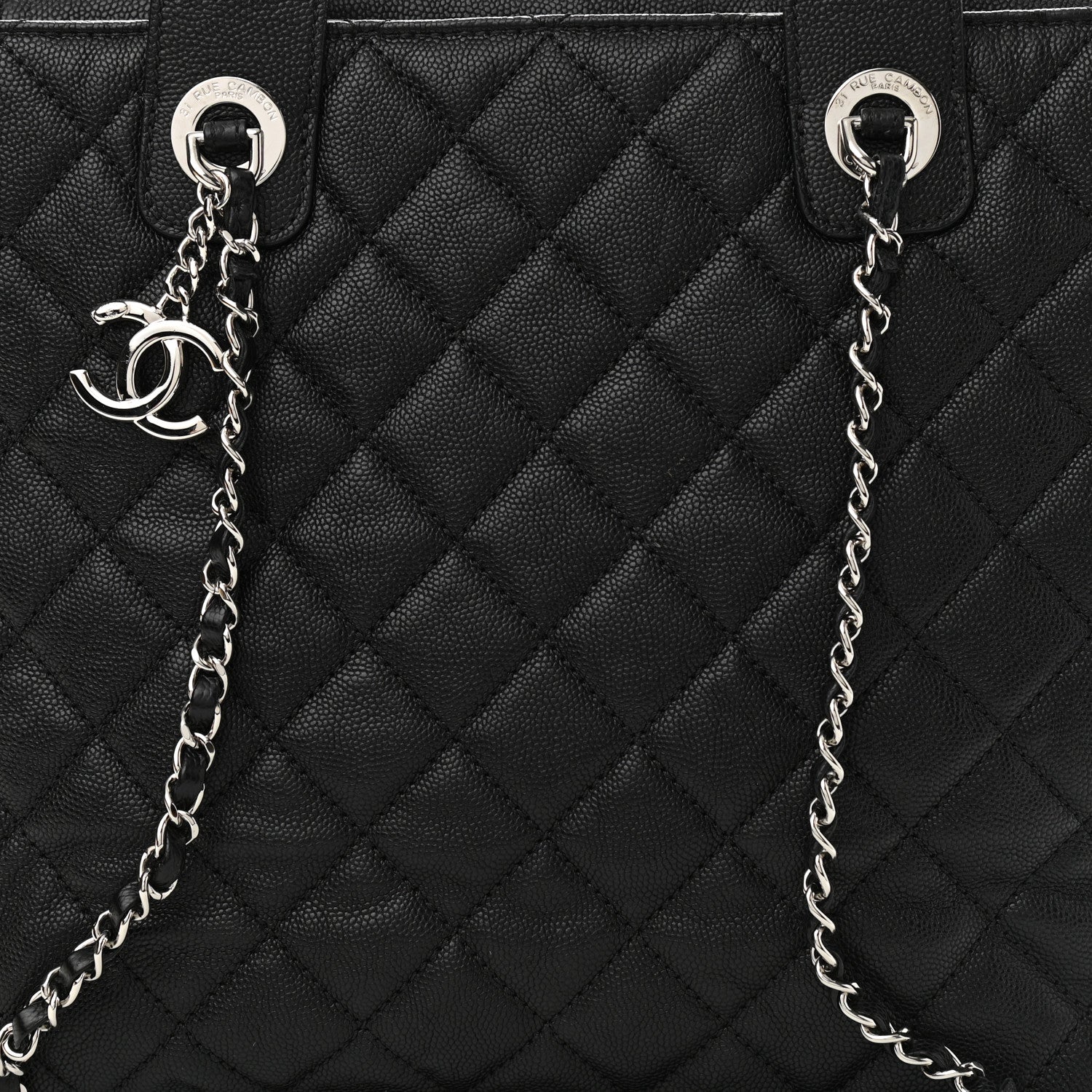Chanel Caviar Quilted Large Urban Companion Top Handle Shopping Tote Black 7 of 9
