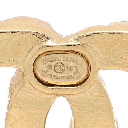 Chanel Crystal CC Earrings Gold 4 of 5