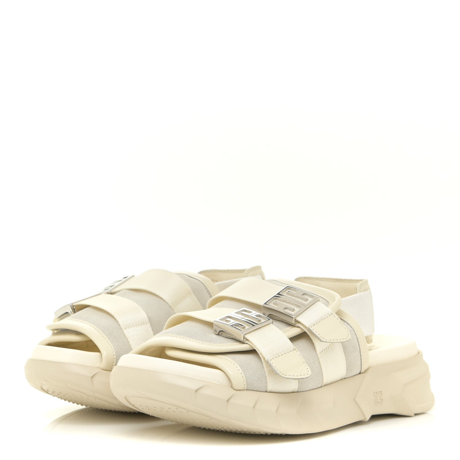 Givenchy Calfskin Rubber Marshmallow Strap Sandals 37 Off White 3 of 13