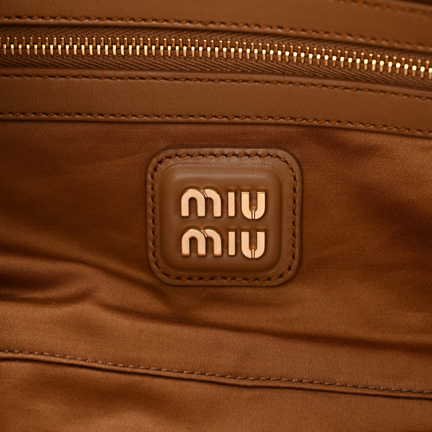 Miu Miu Nappa Matelasse Regular Arcadie Top Handle Bag Caramel 6 of 10