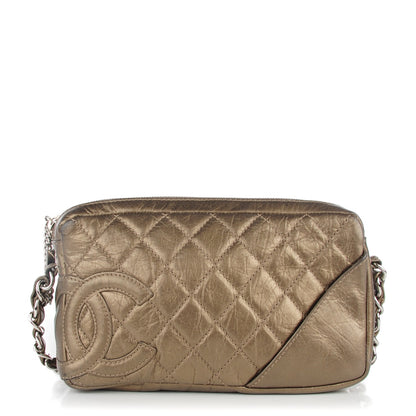 Chanel Aged Calfskin Quilted Cotton Club Pochette Gold 1 of 7