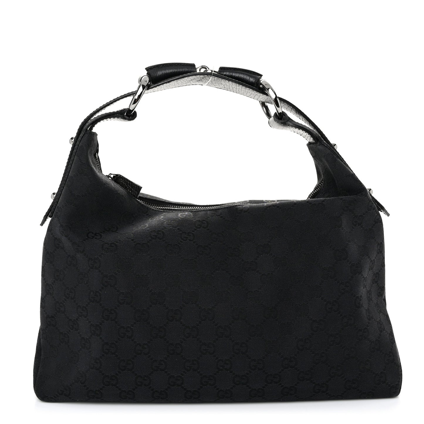 Monogram Medium Horsebit Chain Hobo Black
