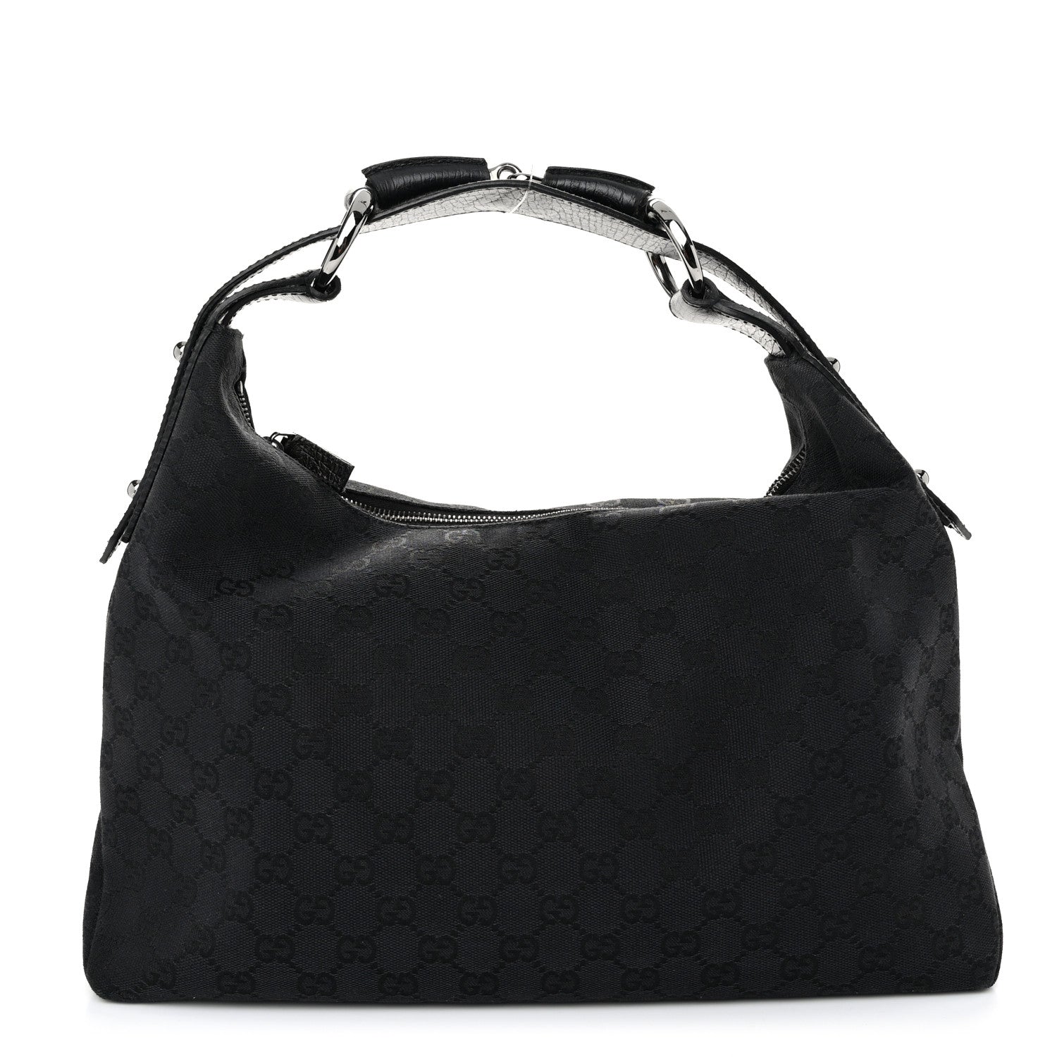 Gucci Monogram Medium Horsebit Chain Hobo Black 1 of 10