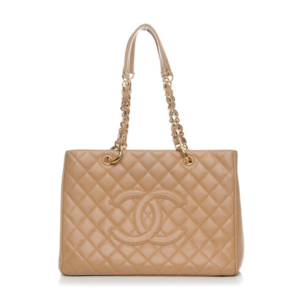 Chanel Caviar Quilted Grand Shopping Tote GST Beige 1 of 16