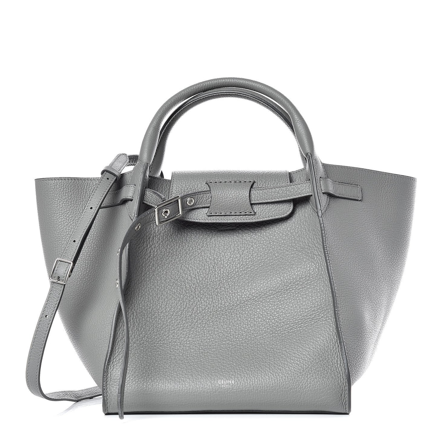 Supple Grained Calfskin Small Big Bag Grey