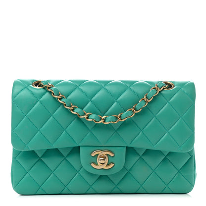Chanel Lambskin Quilted Small Double Flap Green 1 of 12