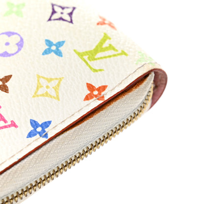 Louis Vuitton Monogram Multicolor Zippy Coin Purse Wallet White Litchi 8 of 8
