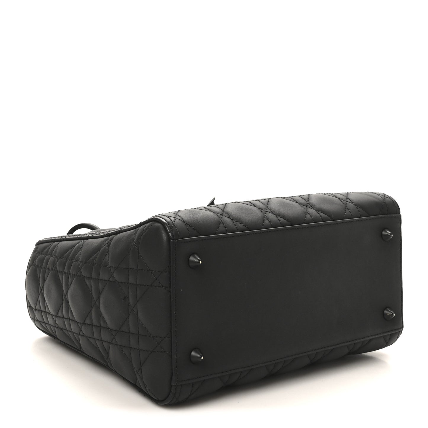 Ultra Matte Calfskin Cannage Medium Lady Dior Black