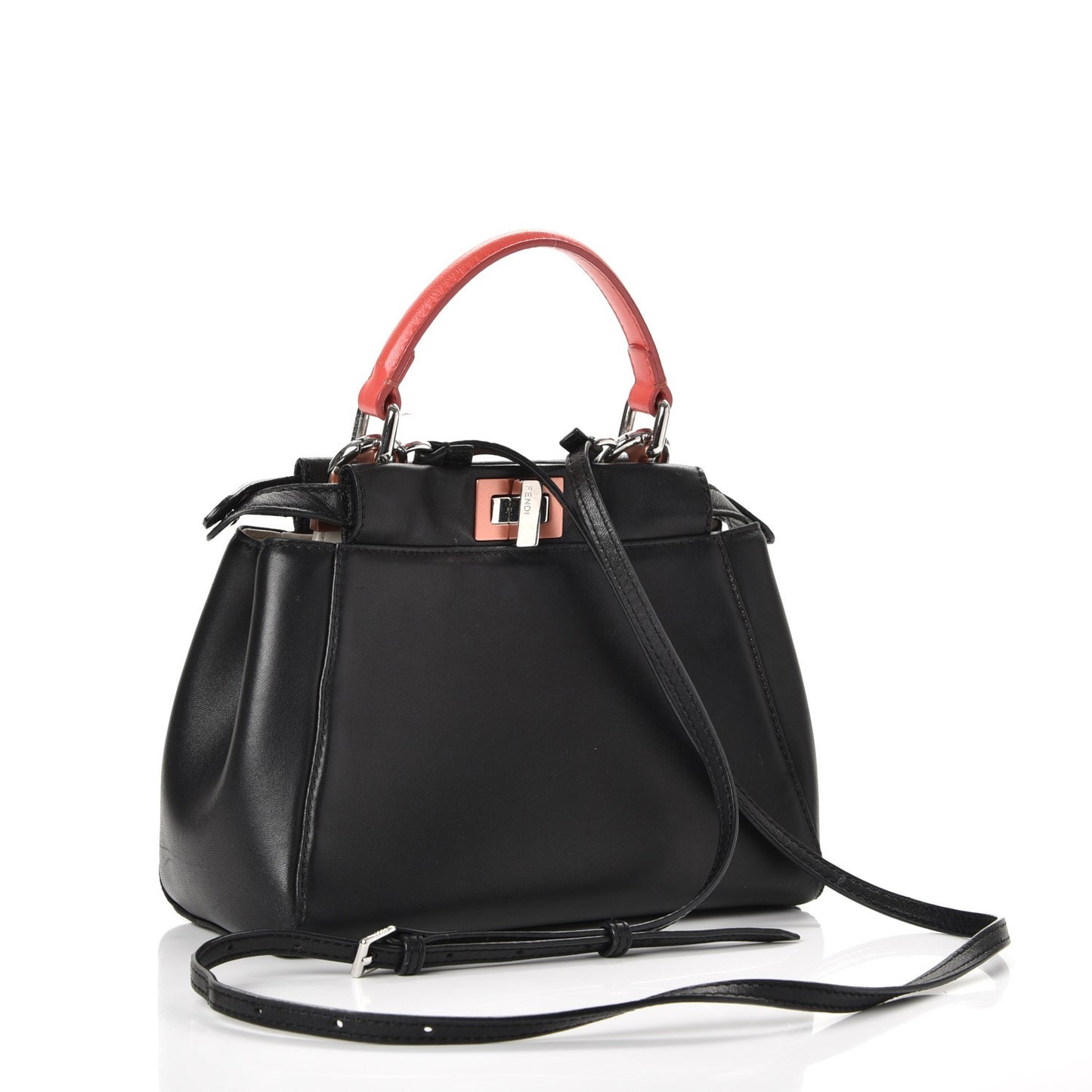 Nappa Colorblock Mini Peekaboo Iconic Satchel Black White Ecstasy