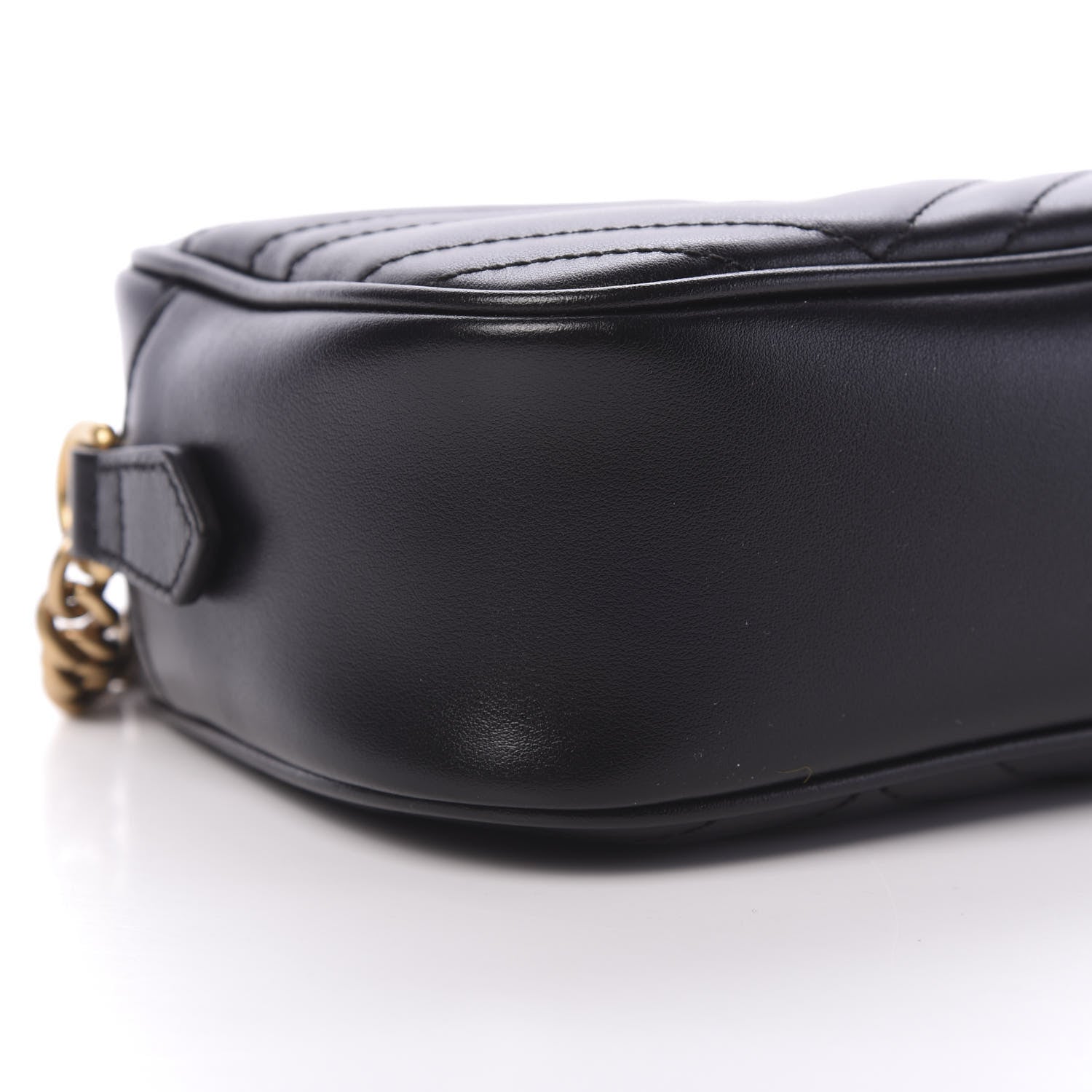 Gucci Calfskin Matelasse Small GG Marmont Chain Shoulder Bag Black 6 of 8