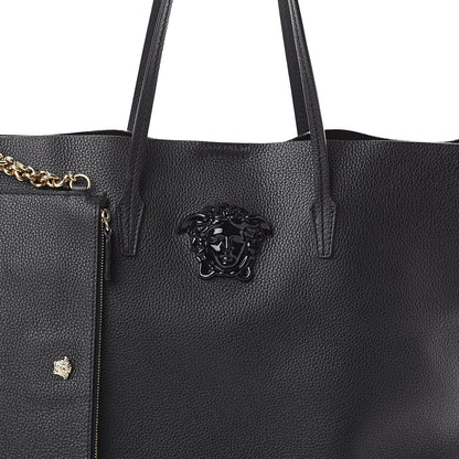 Versace Grained Calfskin Palazzo Medusa Tote Black 6 of 8