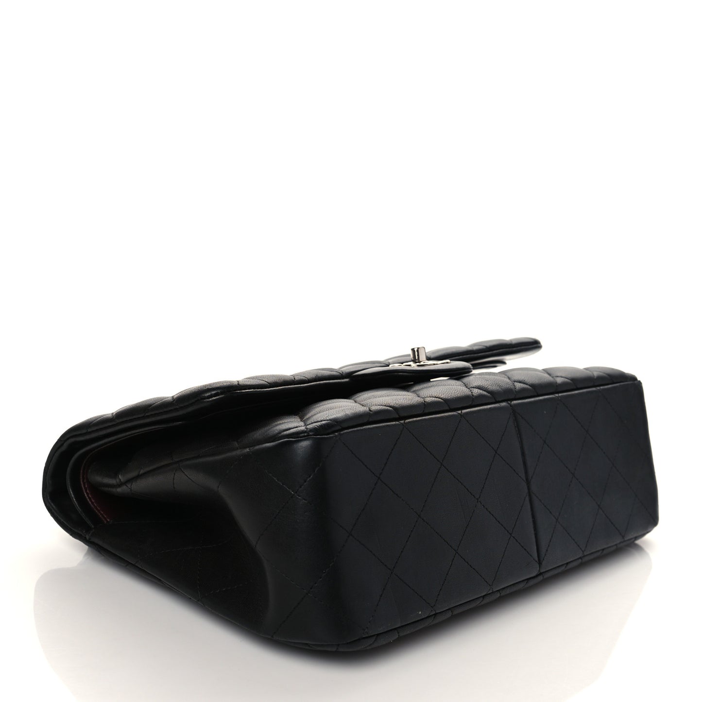 Lambskin Quilted Jumbo Double Flap Black